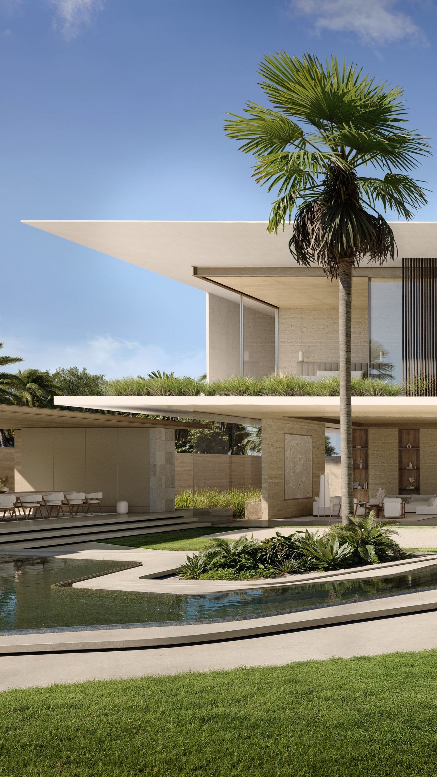 Villa A — palms