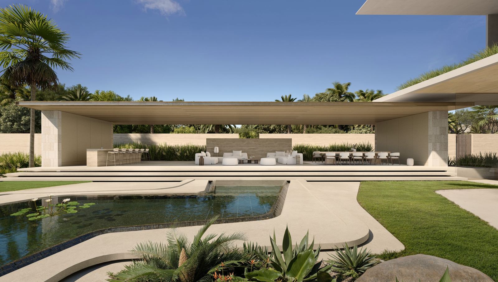 Villa A — palms